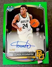 2025-26 Bowman Chrome University GREEN REFRACTOR /99 Tounde Yessofou RC Baylor💥