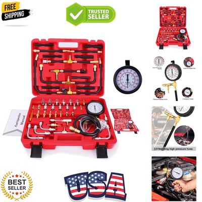 #ad #ad Pro Fuel Injection Pressure Tester Kit Gauge 0 140 PSI $124.99