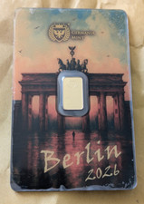 GERMANIA MINT WMF BERLIN BEAR 1g 999.9 FINE GOLD BAR LIMITED MINTAGE 2026 PIECES 4447.49 per troy oz