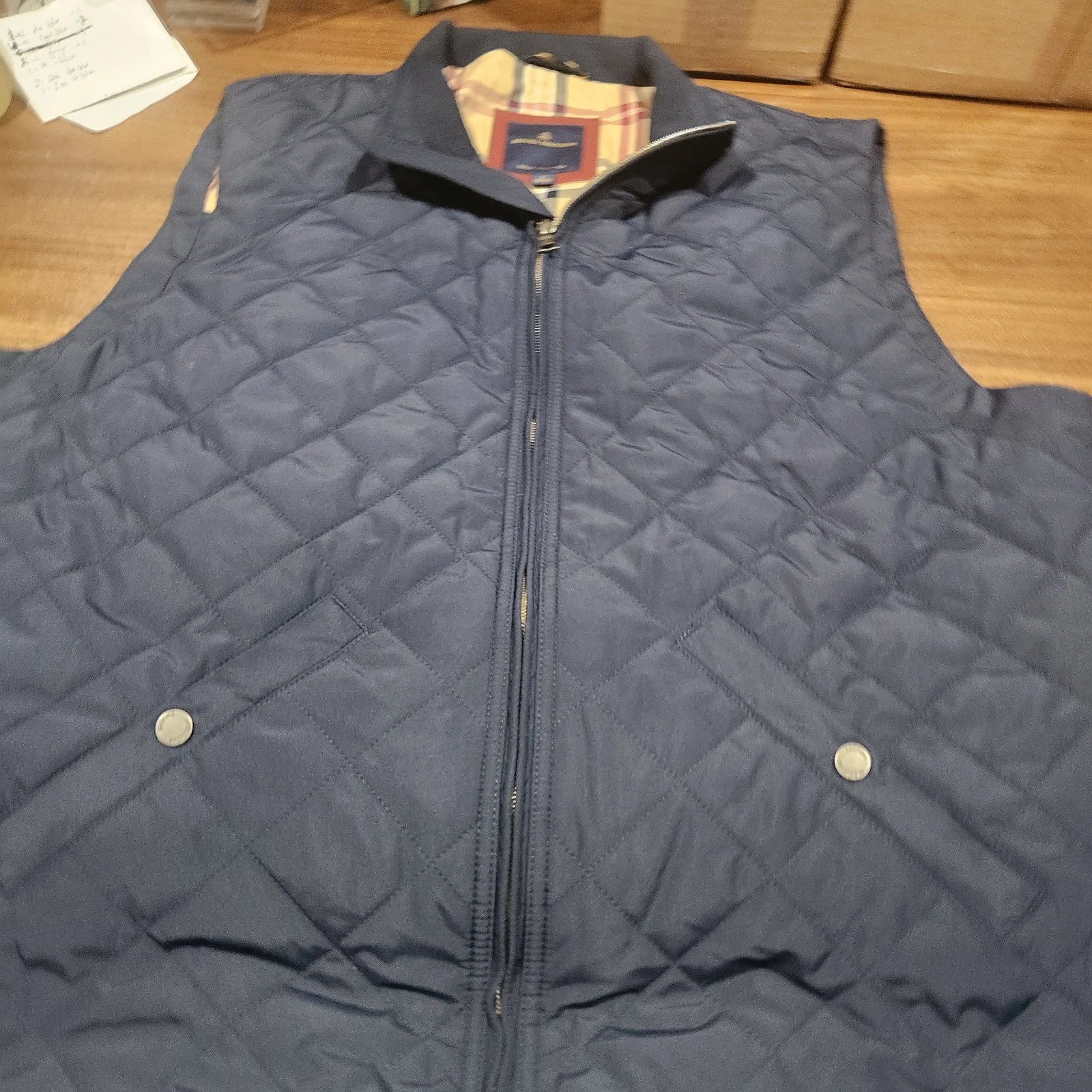 Brooks Brothers Quilted Full Zip Vest Mens L Dark Blue NEW Golf Plaid Lined NEW
Opens in a new windo