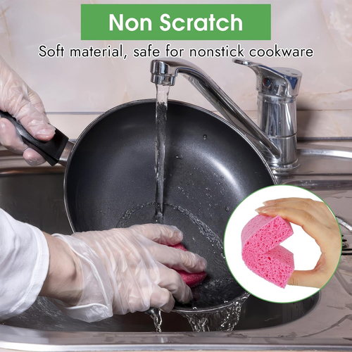 12 PCS Dish Sponges Kitchen, Non Scratch Cleaning Sponge for Non Stick Cookware, - Picture 4 of 12