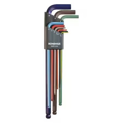 Bondhus 69699 9 Piece Metric L-Shape Hex Key Set, 69699