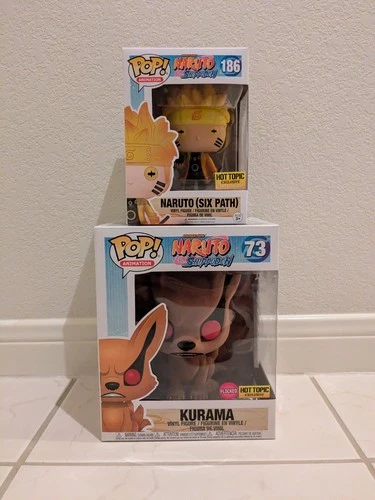 Funko Pop! Vinyl: Animation- Naruto Six Path #186 & Kurama #73 Flocked Hot Topic