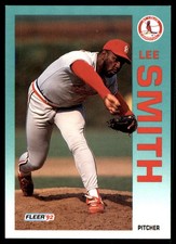 Lee Smith 1992 Fleer #591 Cardinals MLB READ FREE SHIPPING AutographDen