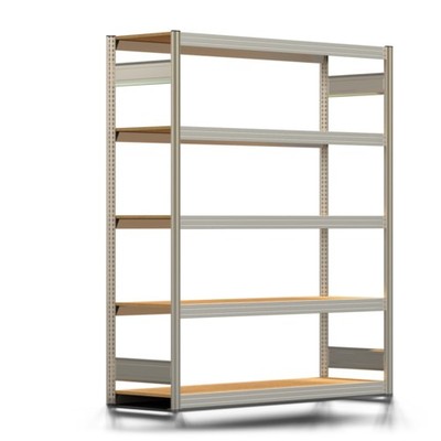 Schwerlastregal Lagerregal 2000 x 1695 x 500 mm (HBT) / 5 Holzböden je 350 kg