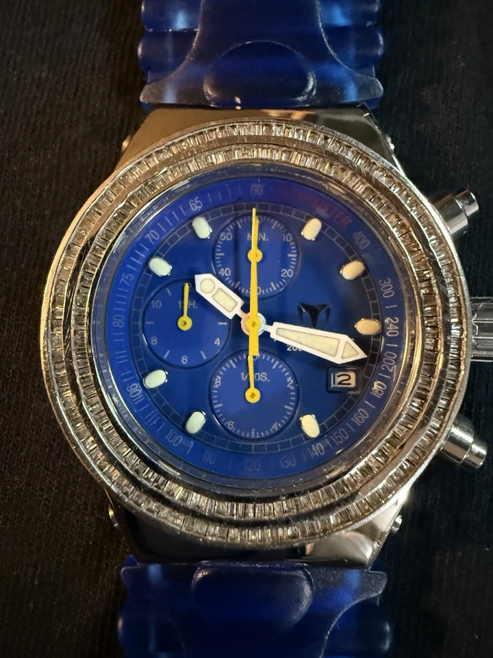 Vintage YS12 TechnoMarine Diamond Chronograph Watch 200M New Battery - Image 2 of 4