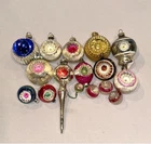 Antique Vtg Early Lot of  16 Assorted Indented Christmas Blown Glass Ornaments