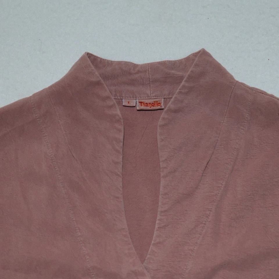 Vestido Camisa Tianello Steve Barraza Mujer Grande Lagenlook Salmón EE. UU. Tencel Rayón Foto 4 de 4