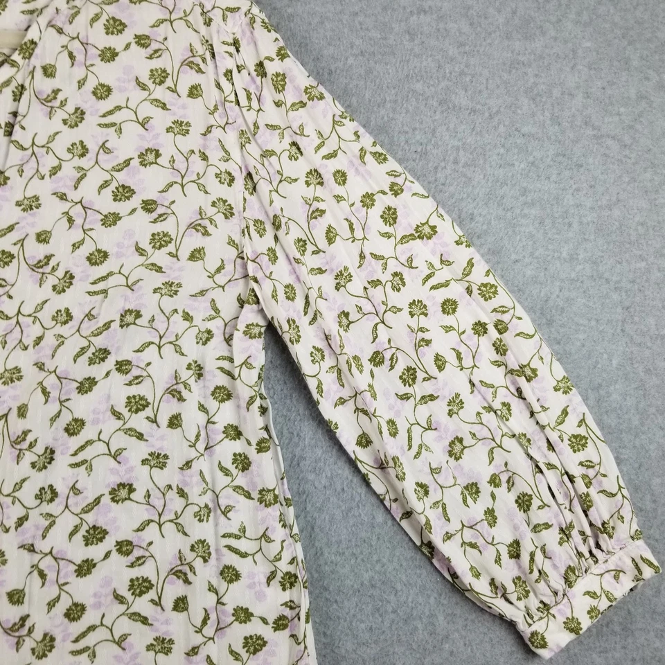 Top CASLON para mujer mediano M floral manga 3/4 primavera verano transparente texturizado Foto 4 de 4