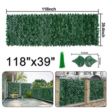 118"x39" Artificial Privacy Fence Wall Screen Faux Ivy Leaf Outdoor Garden Patio