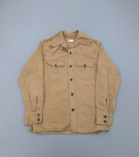 Vintage 70s Levi's Big E Tan Western Shirt Button Up Made in USA Cotton Medium