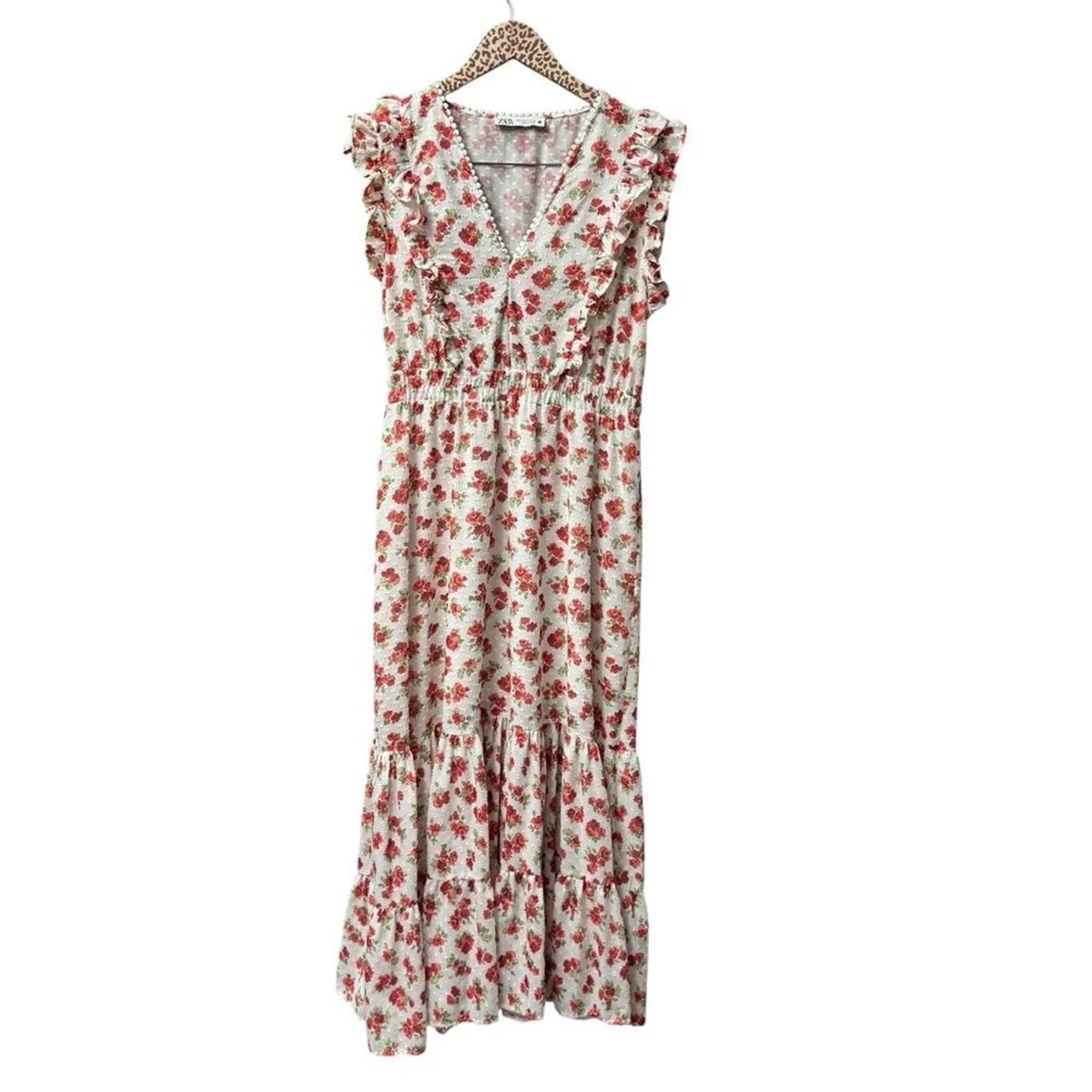 white long sleeve flowy mini dress ZARA Blue Printed Tulle Maxi Dress UK S main image 1