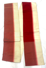 Japanese Vintage Kimono Fukuro Obi Silk Red Drit Traditional Authentic 162x12 in