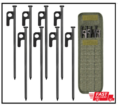 8 Pack 8In Heavy Duty Forged Steel Tent Stakes, with Storage Bag, for Camping