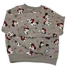 Kids Disney H M Mickey Mouse Christmas Holiday All Over Print Sweatshirt Grey S