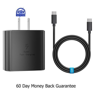 45W Power Adapter Fast Charger For Samsung Galaxy S26/25/24/23/22 Type C cable