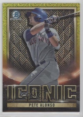 2023 Bowman Chrome Iconic Mega Box Yellow Mojo Refractor 70/75 Pete Alonso 03rx