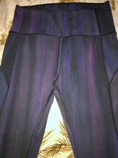Lululemon Athleisure Blue/ Purple Leggings, Yoga Gym Pants, Size 4