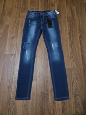 Vigoss The Jagger Super Stretch Denim Ankle Skinny Distressed Jeans Size 16 NWT