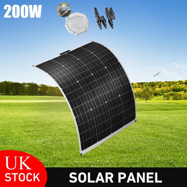 200 Watt Solarpanel 200W Flexibel Solarmodule FüR Wohnmobil Boot Balkon Camping-image