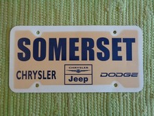 Vintage Somerset Chrysler Dodge Jeep Dealer License Plate Massachusetts Tag Ma Vintage Somerset Chrysler Dodge Jeep Dealer License Plate Massachusetts Tag Ma
