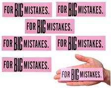 For Big Mistakes. Giant Pink Erasers 5.5" Large Pencil Rubber Eraser Back