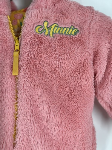 DISNEY JUNIOR MINNIE MOUSE reversible hooded jacket size 4T yellow/pink floral - Picture 8 of 14