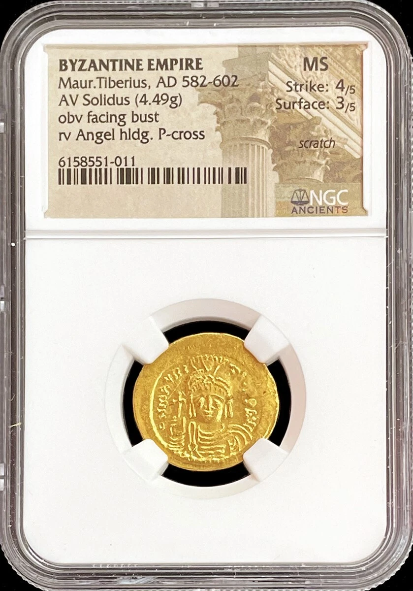 582 -602 AD GOLD ANCIENT BYZANTINE EMPIRE MAURICE TIBERIUS AV SOLIDUS NGC  MS 43 | eBay