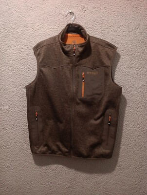 #ad Schnee’s Bozeman Montana Covert Vest Mens Sz L Brown Fleece Lined EXCELLENT $99.95