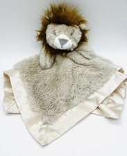 Cloud Island Lion Infant Lovey Security Blanket Satin Tan Taupe Plush