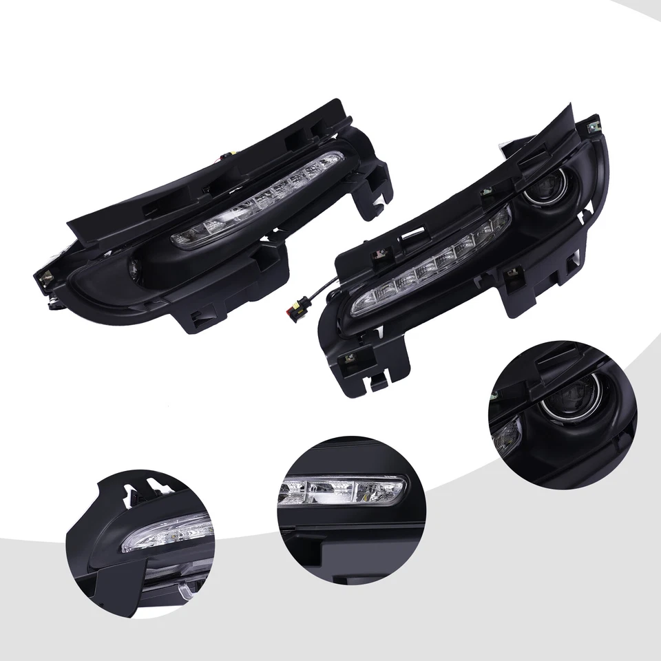 Pair For 2012-16 Jeep Grand Cherokee SRT8 LED Front DRL Bumper Fog Lights Lamp Foto 2 de 4