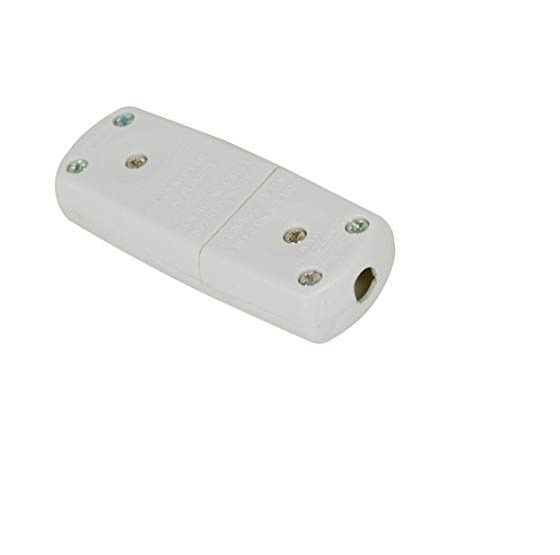 PIFCO HEAVY DUTY 3 Pin Flex Mains Power Plug Connector White Cable
