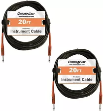ChromaCast Pro Series Sunset Orange 20-Feet Pro Series Instrument Cable | 2 PACK