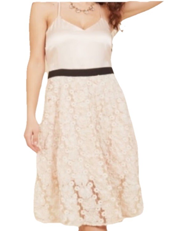 English Factory Sz L Satin Lace Mesh Skirt Midi Dress Blush Pink Coquette  Y2K | eBay
