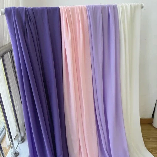 Pink Purple Chiffon Fabric Drape Dress Clothing,Decoration Handmade DIY Material - image 3 of 4
