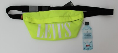 Levi's Unisex White Logo Graphic Zip Crossbody Fanny Pack Color Neon Green