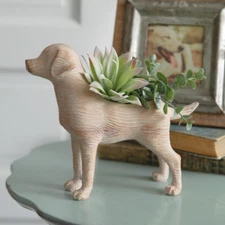 Colonial Tin Works Resin Puppy Planter, 7.25-inch Height
