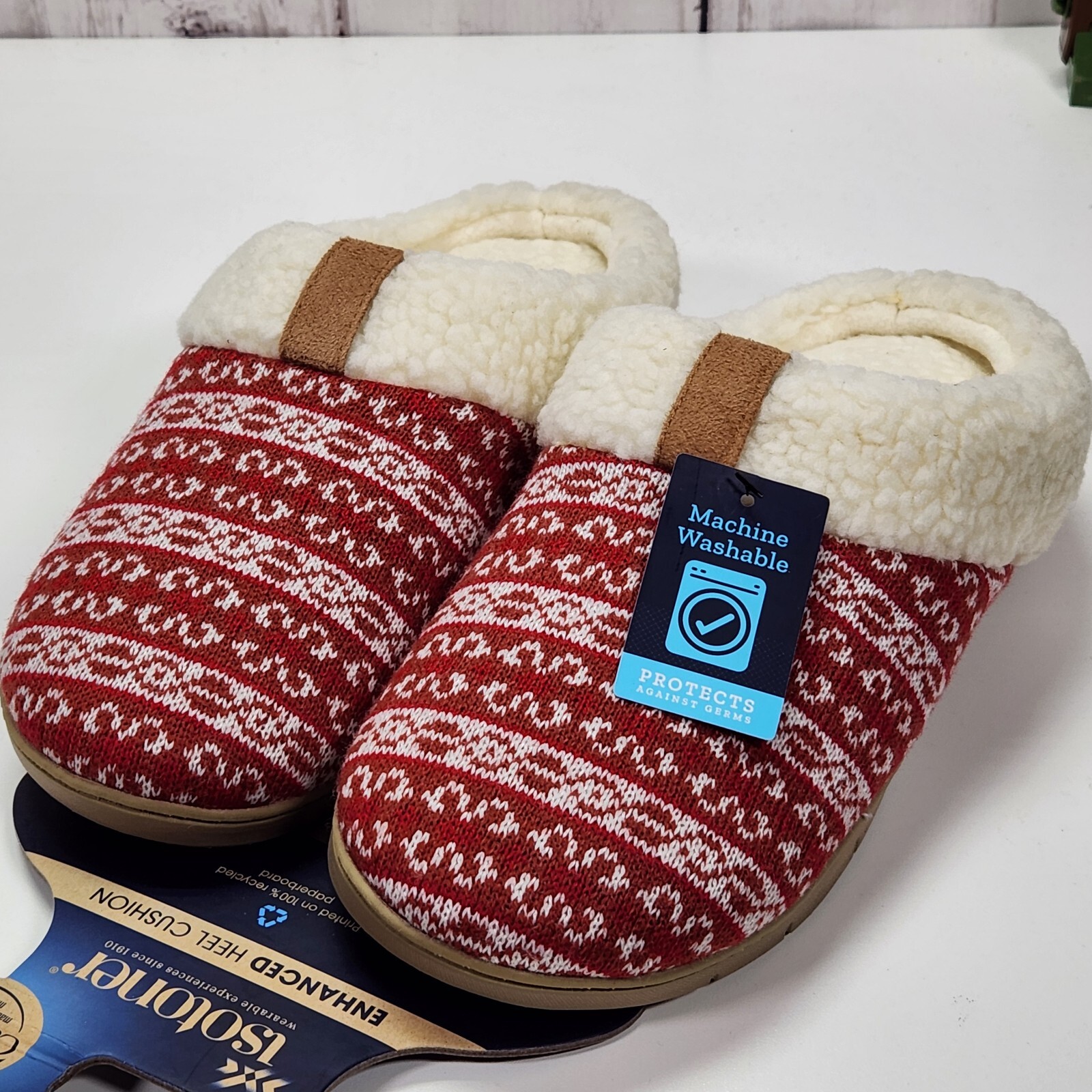 Women's Slippers Large Size 8.59 Enhanced Heel Cushion Comfort by