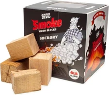 8lb Bark Free Hickory Wood Chunks Smoking BBQ Grilling Cooking Smoker Clean Burn