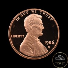 1986 S Lincoln Memorial Cent Choice Red GEM PROOF++ High Grade+ From Mint Set++