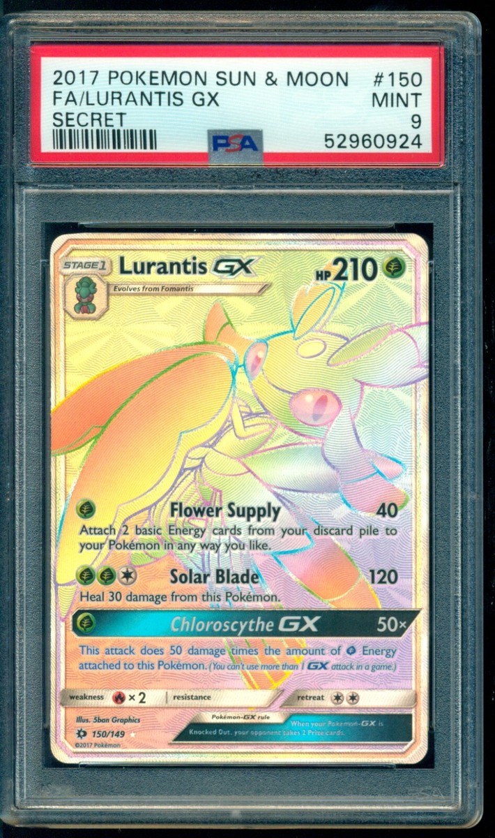 2017 Pokemon Sun & Moon #150 Lurantis GX Full Art Secret PSA 9