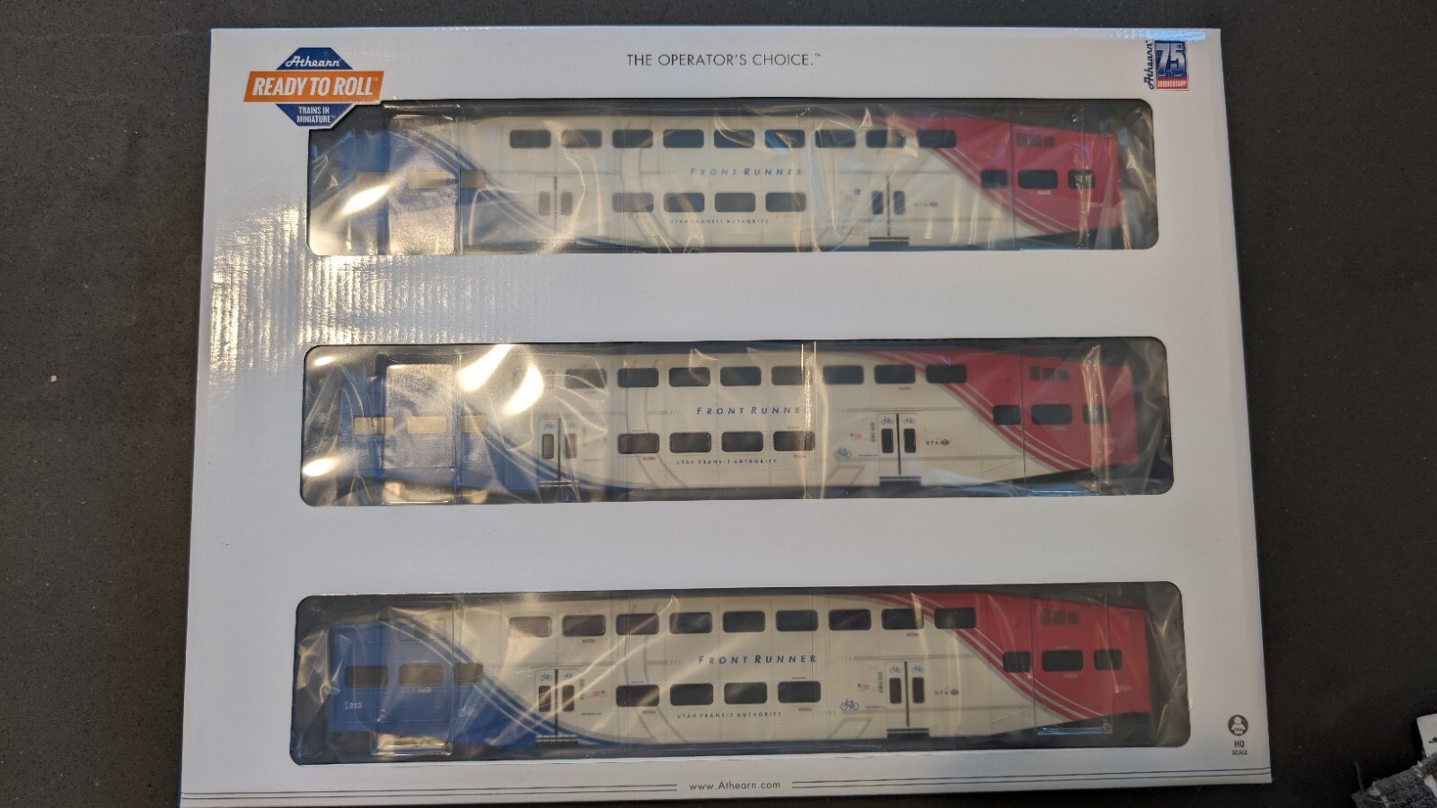 Athearn Bombardier 3 Coach Car set UTA FrontRunner HO scale eBay