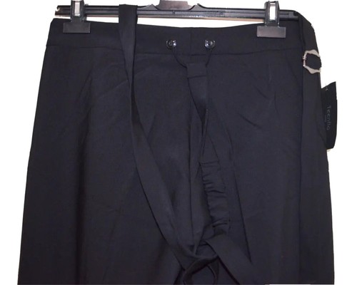 TEENFLO by MAURICE TARICA ~Paris Classic Black Wide-Leg Trousers + Braces IT 38 - Picture 6 of 11