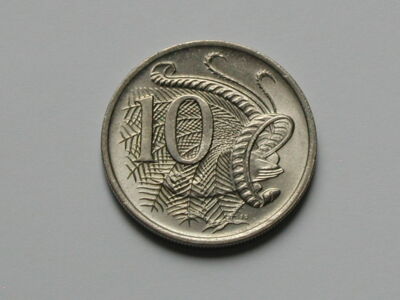【希少】デンマーク ヴィンテージ Britt Wedberg イヌイットの子供 Australia 1974 10 CENTS Elizabeth II Coin AU+ with Lyrebird