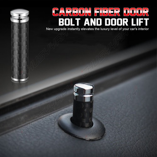 For Dodge Challenger 4x Auto Carbon Fiber Interior Door Lock Knob Pins Handles - Picture 2 of 8