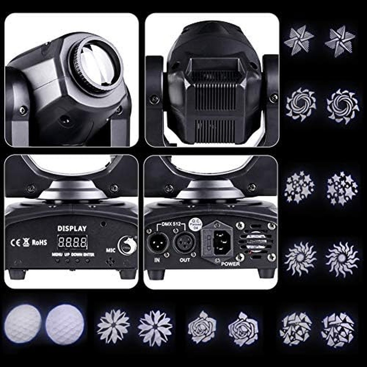 U`King 50W LED Moving Head Light with Remote 8 GOBO 8 Pattern