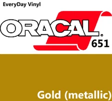 12"x5' - Gold - Oracal 651 - shiny Adhesive Vinyl  - Craft Hobby Sign Cutters