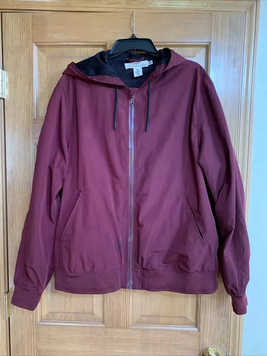 H M L.O.G.O. Label Of Graded Goods Men s Hooded Jacket Maroon Size XL