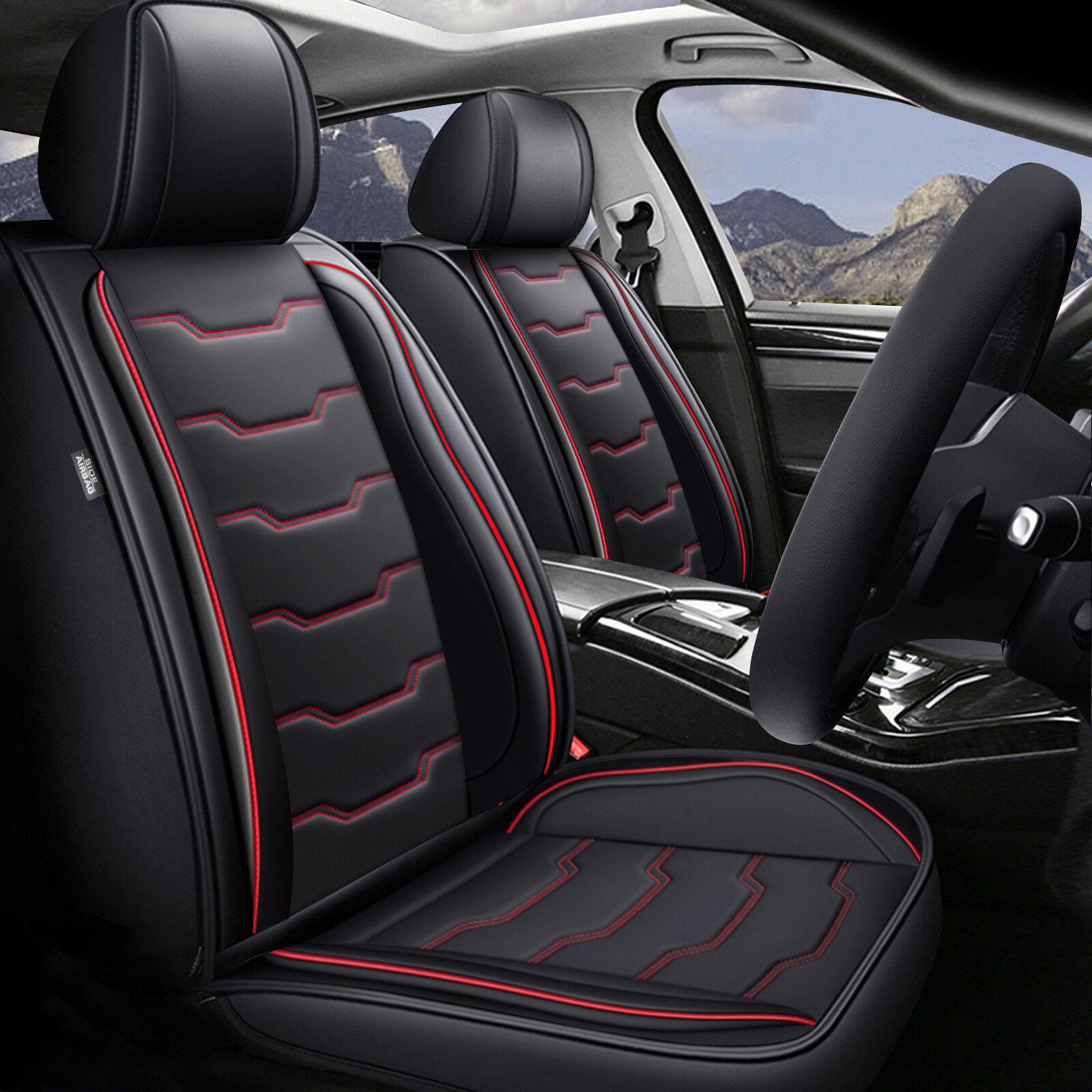 Breathable PU Leather Car 5-Seat Cover Full Set Pad For HYUNDAI Prius 2003-2015