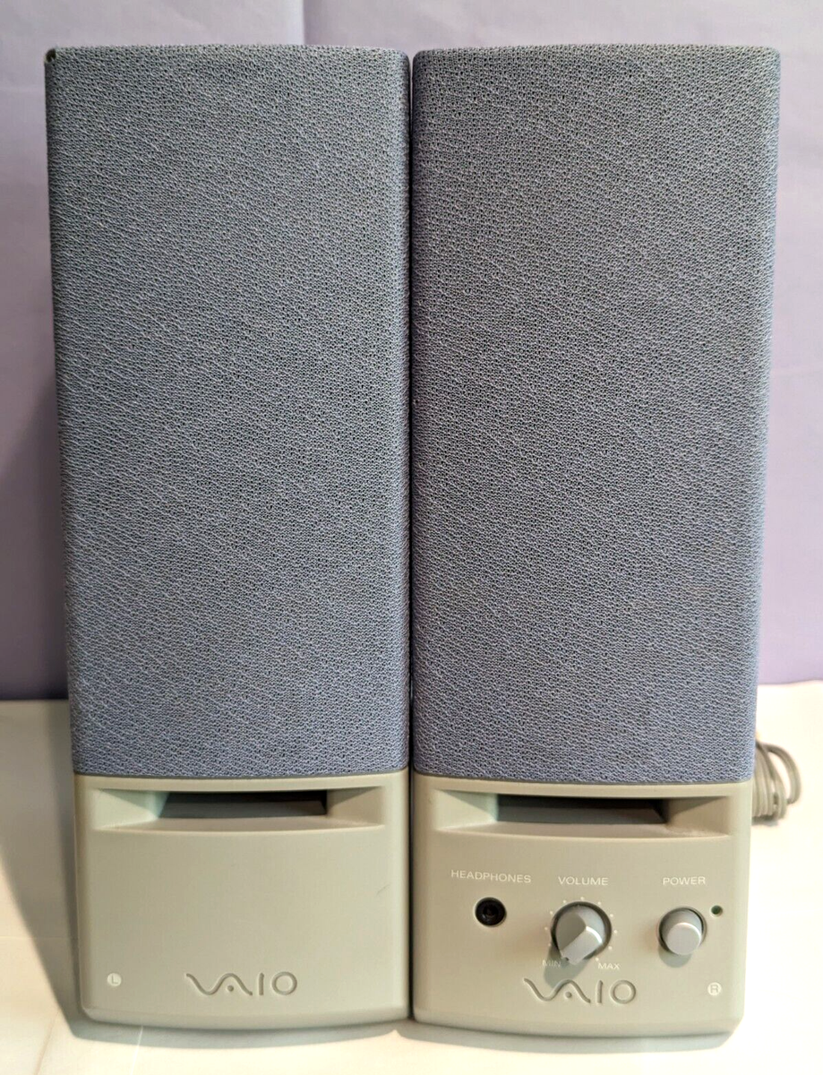 VGC SONY VAIO PCVA-SP2 COMPUTER DESKTOP SPEAKERS, GRAY, PAIR NO